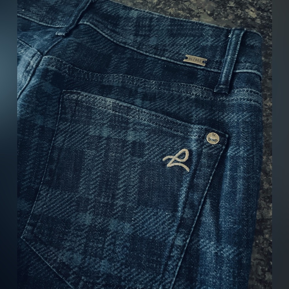 DL1961 Instasculpt Florence Women's Dark Blue Patterned Jeans - Picture 12 of 16